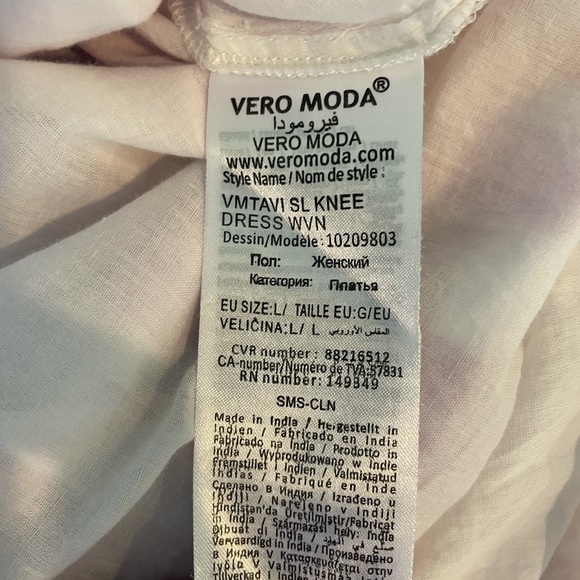 Vero Moda pullover cotton linen blend cap sleeve tiered ruffle dress size large - Picture 13 of 16